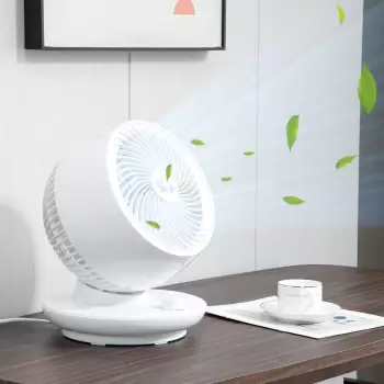 HOMCOM Ventilator pentru flux de aer cu 3 viteze, oscilare la 70? inclinare la 90?, ventilator personal de pus pe masa | AOSOM RO imagine