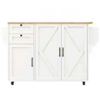 Insula de bucatarie moderna, Alb | Aosom Romania imagine