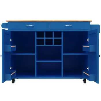 Insula de bucatarie moderna, Albastru | Aosom Romania imagine