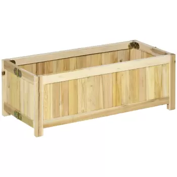 Jardiniera din Lemn Pliabila de Exterior Outsunny, Inchisa ermetic cu Baza de Scurgere, 70x30x25cm | Aosom Ro imagine