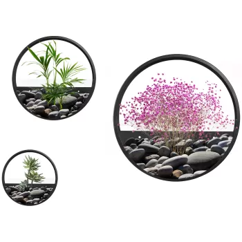 Jardiniere pentru balcon, set 3 bucati din otel si acrilic cu montare pe perete, pentru spatii interioare si exterioare, negru | AOSOM RO imagine