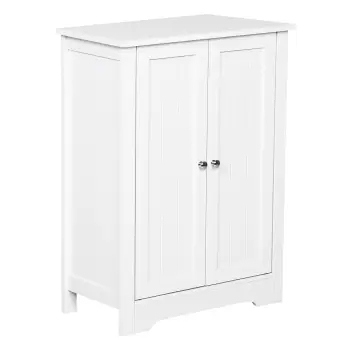 Kleankin dulap baie, cu doua usi, 60x30x80 cm, alb | AOSOM RO imagine