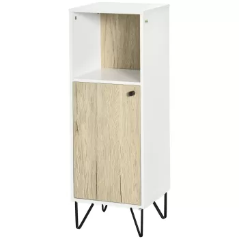 kleankin Dulap de podea pentru baie cu raft deschis, organizator de depozitare independent cu o singura usa | AOSOM RO imagine