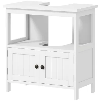 kleankin Dulap Sub Chiuveta cu Raft si 2 Usi 60x30x60 cm Alb | Aosom Romania imagine