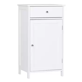 kleankin Mobila pentru Baie Usa Basculanta si Sertar Alb 43 x 34 x 77cm imagine