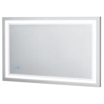 kleankin Oglinda de baie cu iluminare LED, Functie de memorie, Comutator tactil, Protectie impotriva stropirii cu apa, Argintiu | Aosom Romania imagine