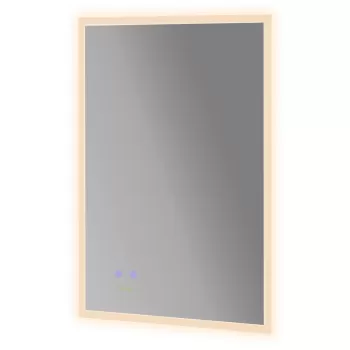 kleankin Oglinda de baie cu LED 70x50 cm, oglinda de cosmetica cu iluminare pentru perete, cu 3 lumini reglabile, Smart Touch, argintiu imagine
