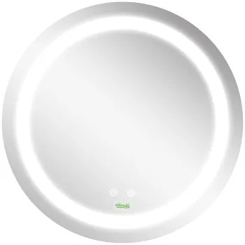 Kleankin Oglinda de Baie Rotunda cu Lumina LED, Oglinda cu Lumina Reglabila si Functie Anti-Aburire, O50 cm, Argintie | Aosom Romania imagine