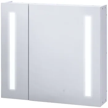 kleankin Oglinda de perete cu LED-uri pentru baie, 2 usi si 3 niveluri, 70 x 15 x 65 cm, alb | Aosom Romania imagine