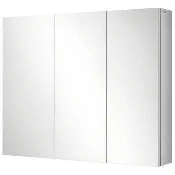 kleankin Spiegelschrank, dulap de baie, 3 usi cu oglinda, 5 rafturi interioare, otel inoxidabil, Culoare: Argintiu, 70 x 12 x 55 cm | Aosom Romania imagine