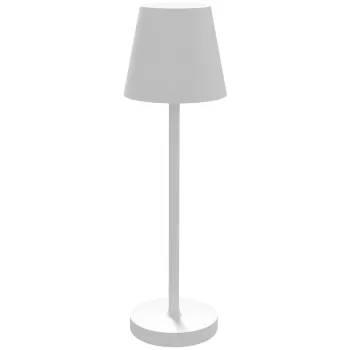 Lampa de masa HOMCOM din acril si metal cu 3 lumini albe 3600mAh, lampa portabila moderna cu cablu inclus, O11,2x36,5 cm, de culoare alb imagine