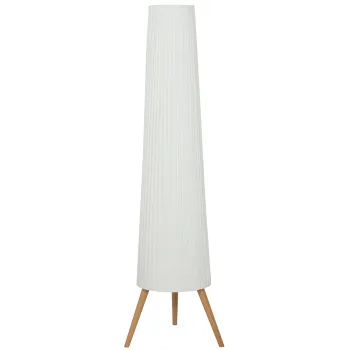 Lampa de podea HOMCOM cu trepied, intrerupator de picior si luminozitate reglabila, 46x46x153 cm, alba | Aosom Romania imagine