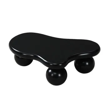 Masa de cafea in stil de nor, cu iluminare LED si design cu picioare rotunde, 95x62,5x32 cm, Negru imagine