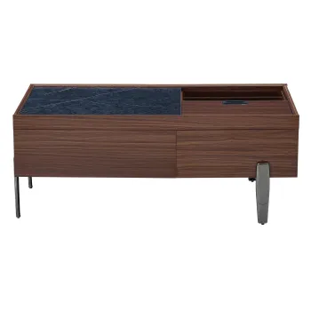 Masa de cafea moderna cu sertare si capac glisant, mult spatiu de depozitare, 105x50x41,5 cm, Maro imagine