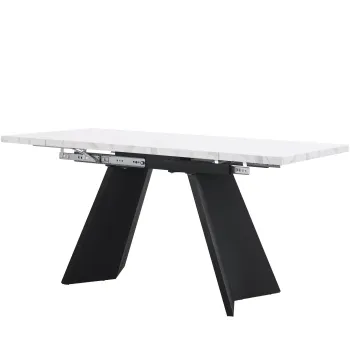 Masa de luat extensibila, Alb+Negru | Aosom Romania imagine