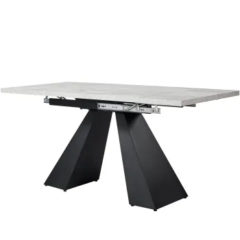 Masa de luat extensibila, Negru+Gri | Aosom Romania imagine