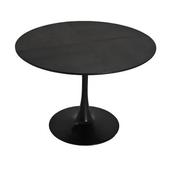 Masa de sufragerie rotunda moderna, Negru | Aosom Romania imagine