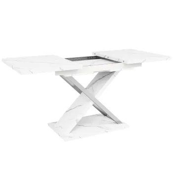 Masa extensibila de dining, Alb | Aosom Romania imagine