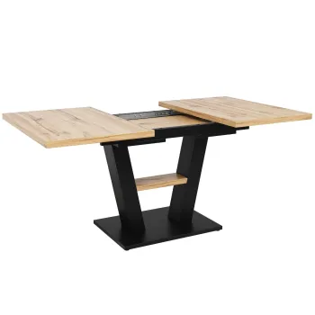 Masa extensibila pentru dining cu picioare in forma de V, Culoare naturala | Aosom Romania imagine