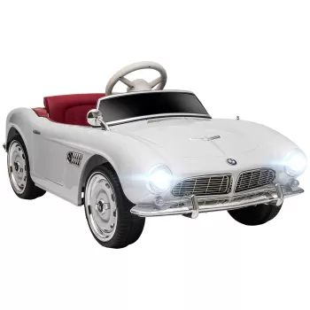 Masinuta Electrica pentru Condus pentru Copii BMW cu Licenta, pe Baterii, cu Telecomanda si 3 Viteze, Sistem de Suspensie, Lumini, Claxon, MP3, Alb imagine