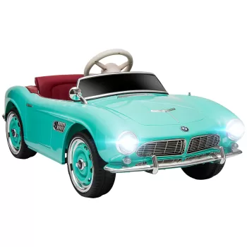 Masinuta Electrica pentru Condus pentru Copii BMW cu Licenta, pe Baterii, cu Telecomanda si 3 Viteze, Sistem de Suspensie, Lumini, Claxon, MP3, Verde. imagine