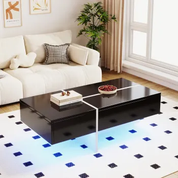 Masuta de negru cafea, Negru | Aosom Romania imagine