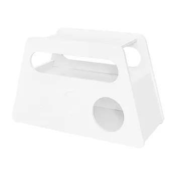 Masuta laterala cu roti, colturi rotunjite, mobila, economisitoare de spatiu, pentru living si dormitor, 81x33x51,5 cm, Alba imagine