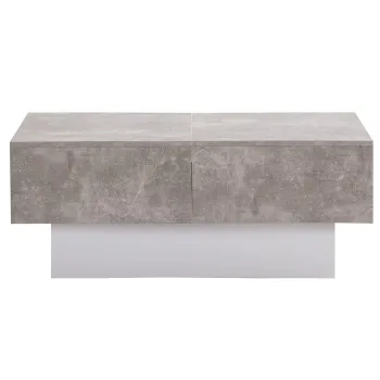 Masuta universala cu finisaj lucios, masa extensibila si spatiu de depozitare, design modern, 102x60x40 cm, Gri imagine