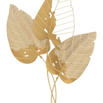 Mauro Ferretti Decoratie Perete Frunza De Toamna Aurie cm 53X4X84,5 | Aosom Romania imagine