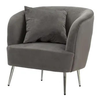 Mauro Ferretti Fotoliu Argintiu Cu Perna cm 73X66X78 | Aosom Romania imagine