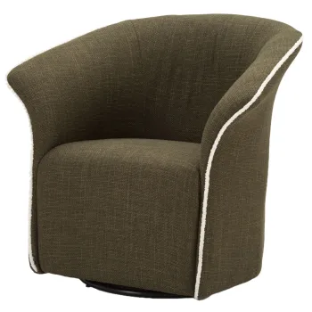 Mauro Ferretti Fotoliu pivotant Siena verde cm 83,5x66x80 (inaltime sezut cm 42) | Aosom Romania imagine