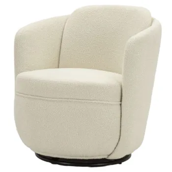 Mauro Ferretti Fotoliu Pivotant Torino Crem cm 70x72x75 (Inaltime Scaun cm 44,5) | Aosom Romania imagine