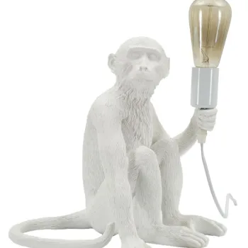 Mauro Ferretti Lampa De Masa Design Maimuta Sezuta Alb Cm 33X33X30 | Aosom Romania imagine