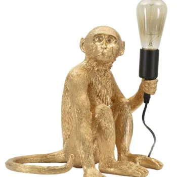 Mauro Ferretti Lampa De Masa Design Maimuta Sezuta Auriu Cm 33X33X30 | Aosom Romania imagine