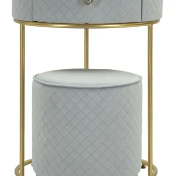 Mauro Ferretti Noptiera Cu Puf, Albastru, Cm O 52X70 - O 36X37 | Aosom Romania imagine