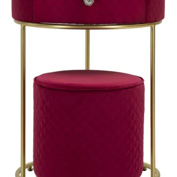 Mauro Ferretti Noptiera Cu Puf, Rosu. Cm O 52X70 - O 36X37 | Aosom Romania imagine