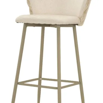 Mauro Ferretti Scaun De Bar Alaska -B- Crem Set 2 Bucati Cm 55X58X106 (Inaltime Scaun Cm 77) | Aosom Romania imagine