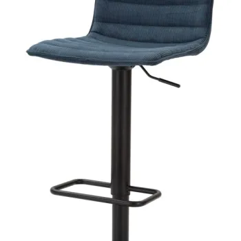 Mauro Ferretti  Scaun De Bar Inalt Negru Si Albastru cm 43X49,5X85,5-107 (Saz cm 61-82,5) Set 2 Bucati | Aosom Romania imagine