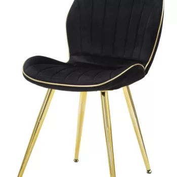 Mauro Ferretti SCAUN PARIS SPACE NEGRU/AURIU SET 2 BUC CM 46X58X77 imagine