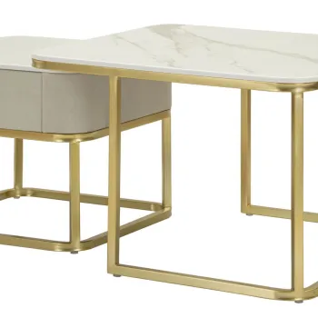 Mauro Ferretti Set De 2 Masute De Cafea Beauty,  70 X 70 X 48 Cm Si 50 X 50 X 43,5 Cm | Aosom Romania imagine