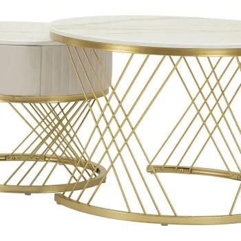 Mauro Ferretti Set De 2 Masute De Cafea Votix,  Cm O 70X48-50X43,3 | Aosom Romania imagine