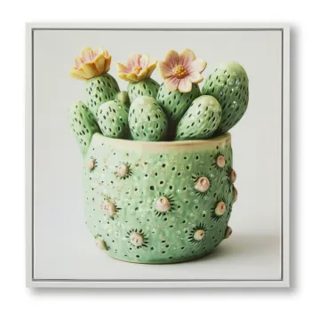 Mauro Ferretti Tablou Imprimat Pe Panza Lacuita, Cu Rama, Model ,,Borcan Cu Cactus