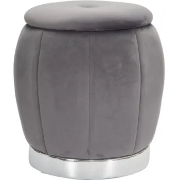 Mauro Ferretti Taburet/Contenitor Paris Gri/Argintiu cm O 43X43 | Aosom Romania imagine