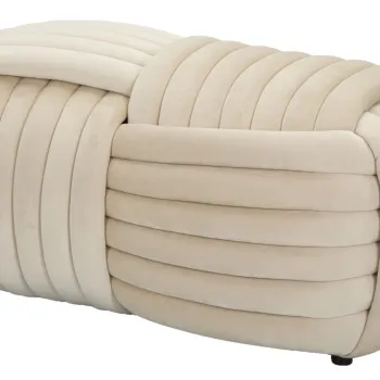 Mauro Ferrettibanca Softy Crem, Dimensiuni: 90X45X45 cm. | Aosom Romania imagine