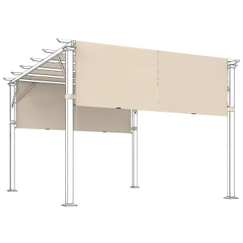 Outsunny 2 Bucati Husa de Schimb pentru Pergola, Copertina de Umbrire, Usor de Instalata, pentru Pergola 3 x 3(m), Bej | Aosom Romania imagine