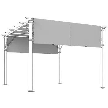 Outsunny 2 Bucati Husa de Schimb pentru Pergola, Protectie UV, Usor de Montat, pentru Pergola 3x3 m, Gri | Aosom Romania imagine