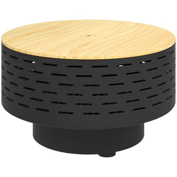 Outsunny 3-in-1 cuva de foc O60 x 39cm din otel inoxidabil vatra cu gratar protectie la scantei carlig gri carbune | Aosom Romania imagine