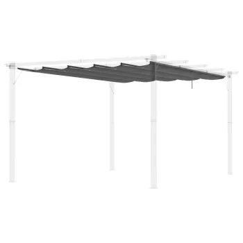 Outsunny Acoperis retractabil pentru pergola, Copertina de rezerva din material textil pentru pergole de 4 x 3 (m), gri inchis | AOSOM RO imagine