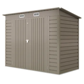 Outsunny Adapost de Gradina 8 x 4FT din Metal, cu Usi Duble si 2 Ventilatii, Gri | Aosom Romania imagine