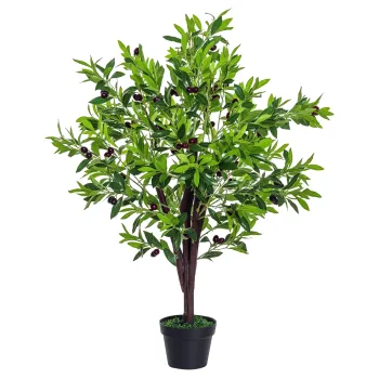 Outsunny Arbore Artificial Maslin Planta Artificiala Inaltime 1,2 m Trunchi Ramuri Muschi Frunze Aspect Realist Ghiveci Inclus | Aosom Romania imagine